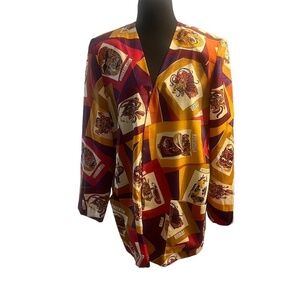 Vintage 90's Andrea Gayle A Division of The Leslie Fay Co's Multi-Colored Blazer